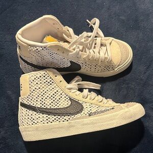 Nike White and Black High-Top Sneakers